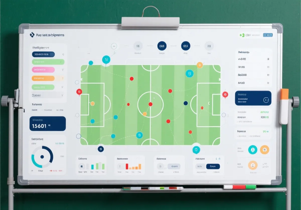 足球戰術與射門數據分析示意圖